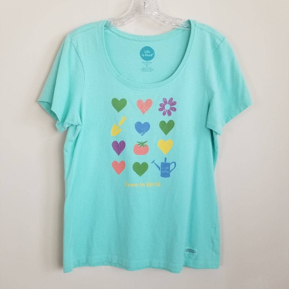 Life Is Good Down To Earth Short Sleeve Crusher Tee Classic Fit Medium